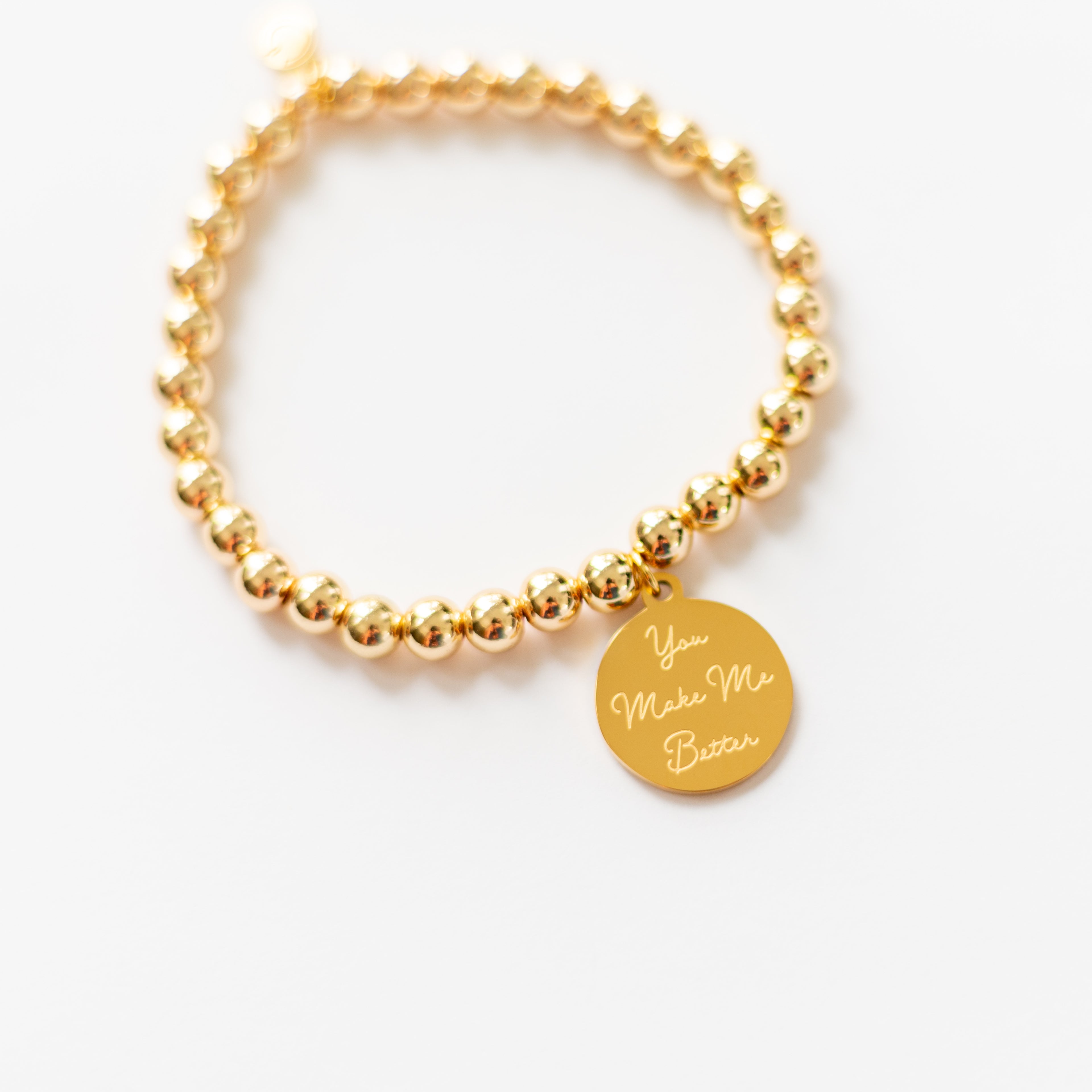 You Make Me Better Beaded Bracelet - Gold