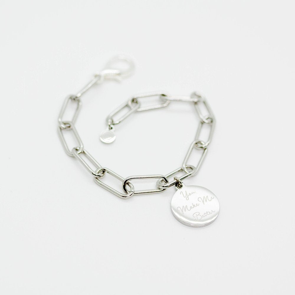 You Make Me Better Chain Bracelet - Silver