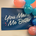 navy vinyl banner with grommets