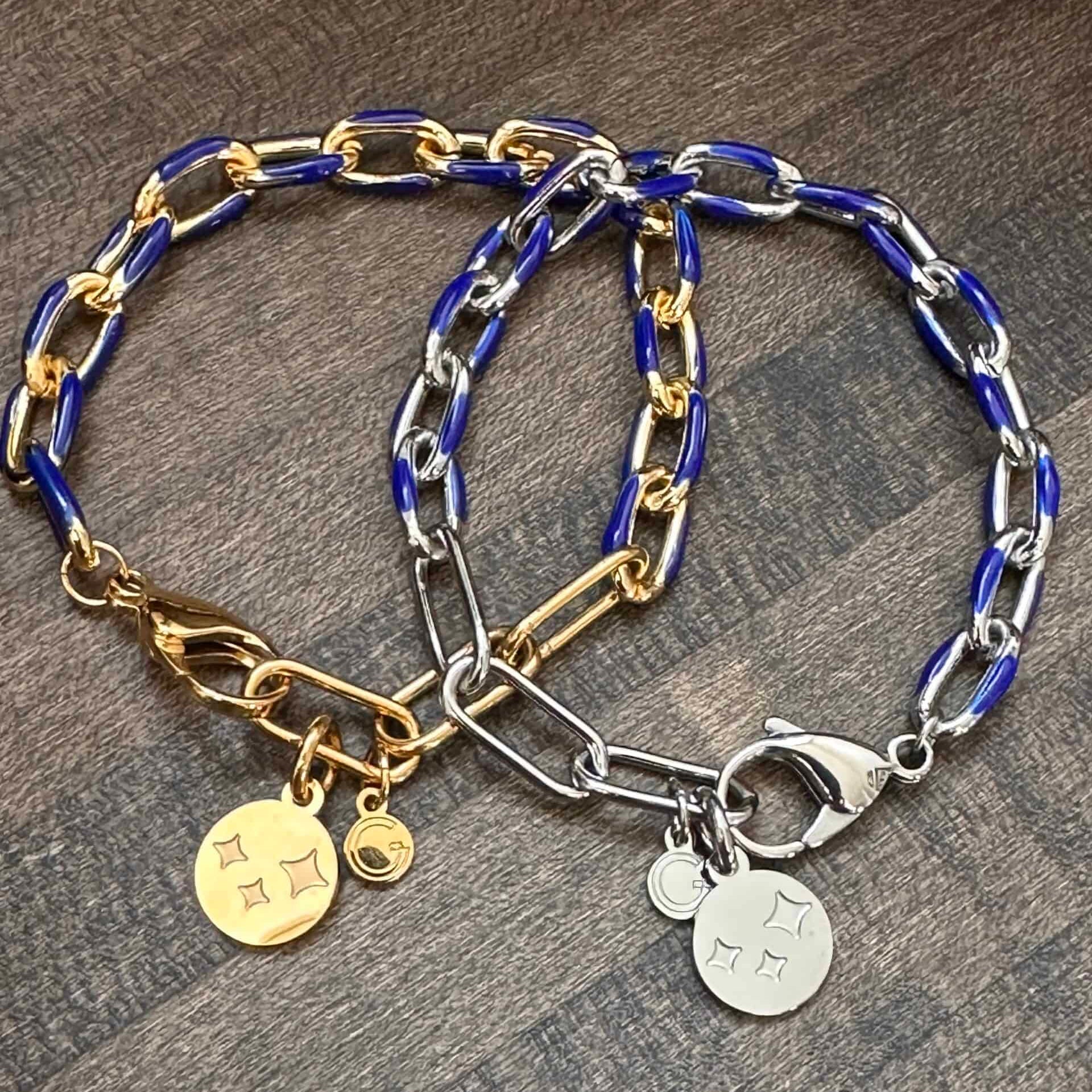 Silver & Blue Enamel Bracelet